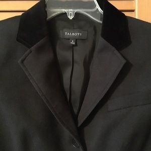 Talbots wool blazer w/ velvet feel collar jacket